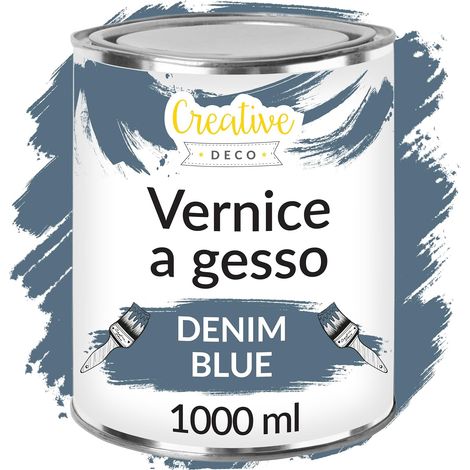 Creative Deco Vernice a gesso Blu Denim 1L Opaca e Lavabile per Mobili in Legno (1/5)