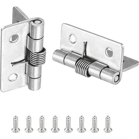 2pcs Self-closing Spring Hinges(5cm), 304 Stainless Steel Spring Door Hinges, Self-closing Hinges for Invisible Doors (1/4)
