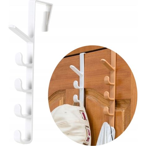 PERCHERO DE PUERTA PARA TOALLAS Y ROPA Universal de 5 plazas BLANCO