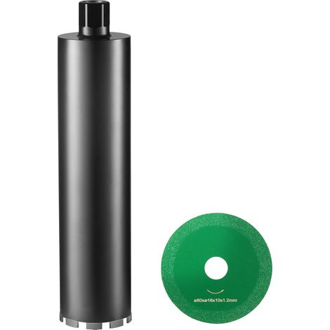 Foret à carotter, foret diamanté à eau de 10,8 cm, foret à carotter le béton avec lame de scie pour une profondeur de forage de 35,6 cm, filetage intérieur 3,2 cm-7, soudure laser, foret à carotter le (1/5)