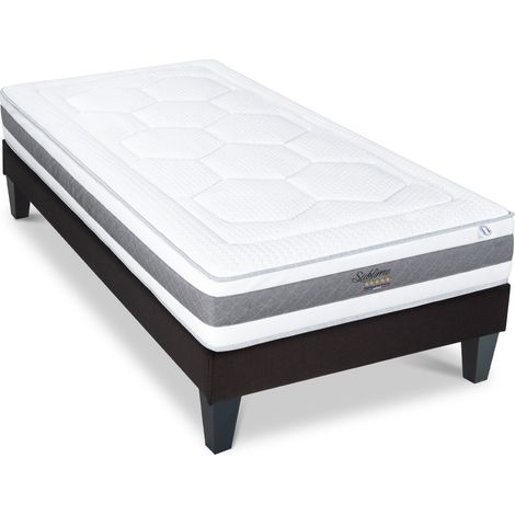 HYPSOM Ensemble SUBLIME 90x190 cm Matelas Mémoire de forme + Sommier Bois (1/5)