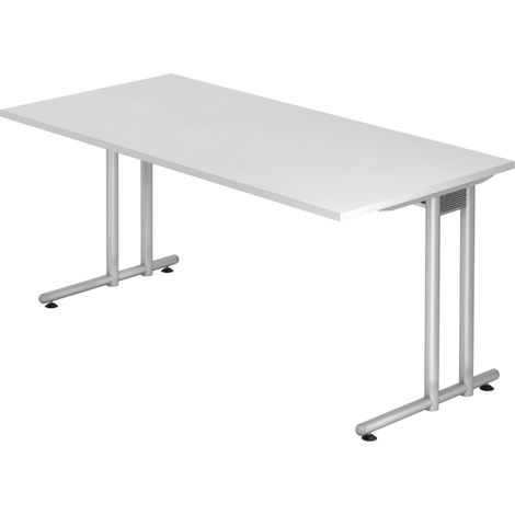 bümö Schreibtisch Serie-N Rechteck: 160 x 80 cm  Weiß (1/5)