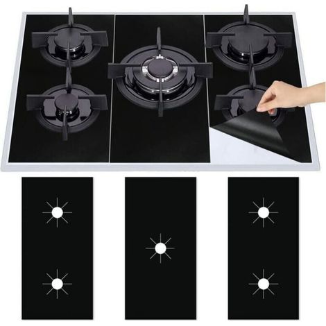 3-Piece Teflon Gas Stove Cover, Reusable Gas Stove Mats, Non-Stick Screen Protector, Quick Clean, YMYNY (1/4)