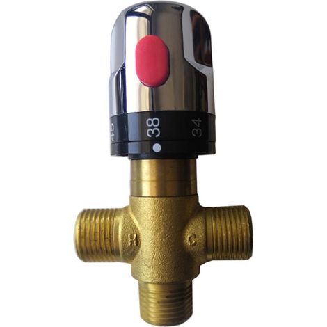 Thermostat-Mischbatterie aus massivem Messing für Warm- und Kaltwasser, festes Gewinde G1/2 35-45 15 mm