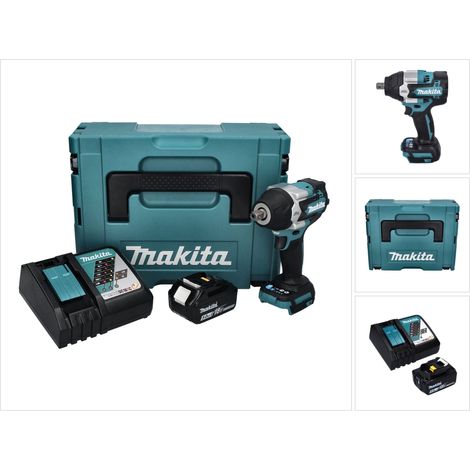 Llave de impacto sin cable Makita DTW 701 RT1J 18 V 700 Nm 1/2" XPT Brushless + 1x batería recargable 5.0 Ah + cargador + Makpac