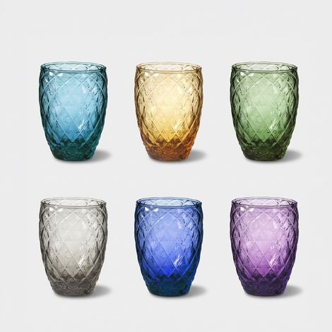 Set 6 bicchieri in vetro decorato Diamond (1/2)