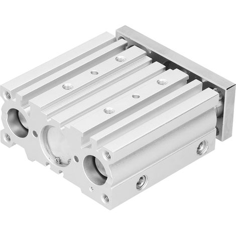 Vérin pneumatique à double effet à 3 tiges, palier lisse, composants pneumatiques, alésage 25 mm MGPM25X50 (1/5)