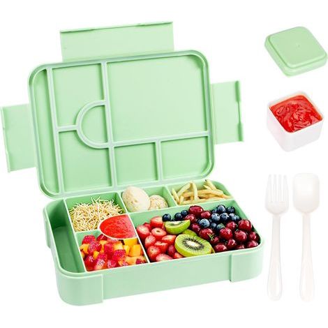 Lunch Box Enfant, 1330 ML Boîte à Déjeuner pour Enfants Bento Lunch Box Anti-Fuite Boite Repas Umami Premium avec 7 Compartiments (1/5)