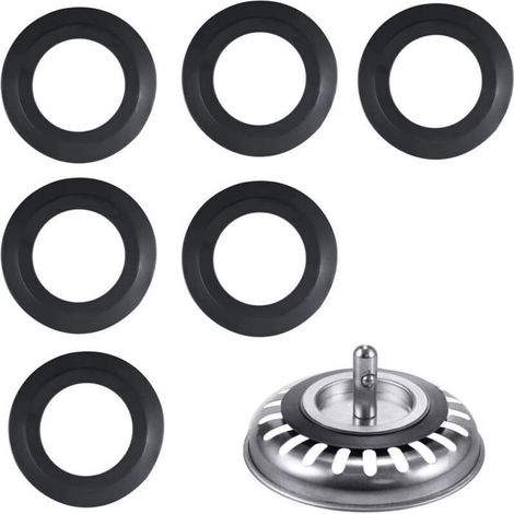6 Elastomer-Ablaufstopfen und Dichtungen für Spülbecken 54/32 mm, Filterkörbe für Badewanne und Waschbecken, Abflussdichtungen (1/3)