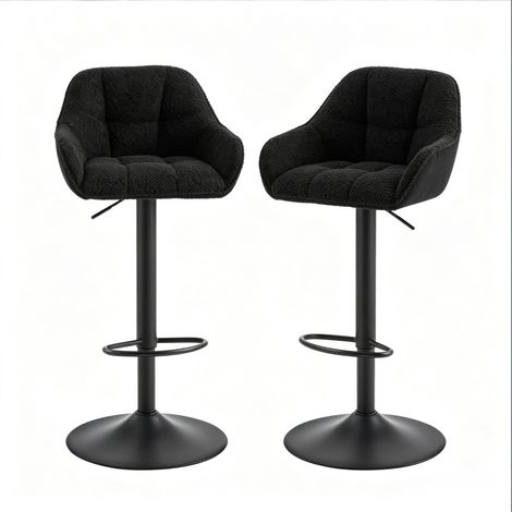 Set mit 2 verstellbaren, drehbaren Barhockern aus Stoff und Metall MODENUIT (1/5)