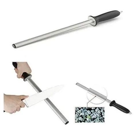 Fusil Professionnel Ovale 38 cm, Fusils Aiguiseur de Couteaux Diamant pour des Couteaux de Cuisine et de Boucherie (1/4)