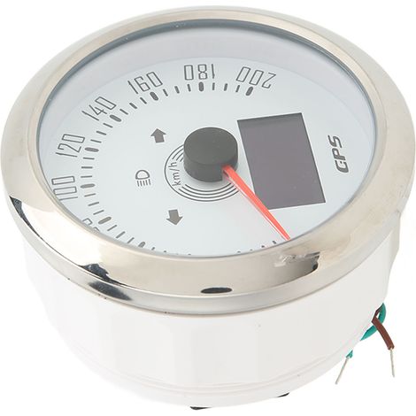 Compteur GPS 3 en 1 200MPH 85mm 9‑32V Rétroéclairage 7 Couleurs Antibuée Universel pour Bateau Voiture Camping-car Moto Cadran Blanc (1/5)