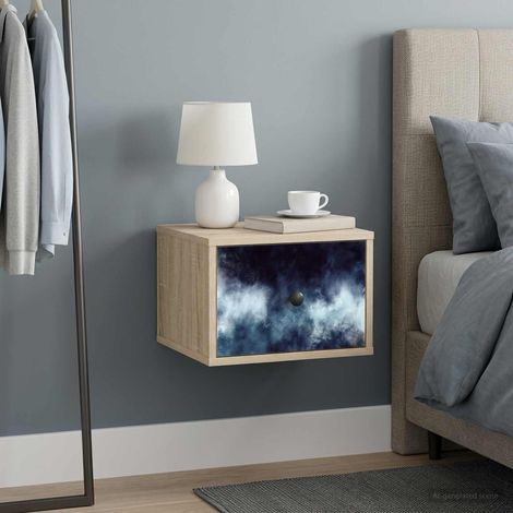 vidaXL Mesita de noche de pared RAALTE Roble Sonoma 36 x 33 x 25 cm (1/5)