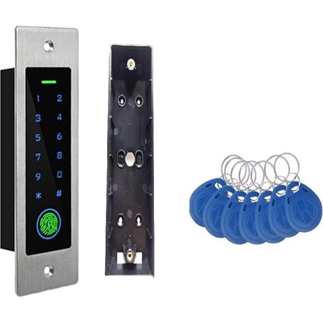 Kit d'ouvre-portes automatiques Clavier de contrôle d'accès en métal d'empreinte digitale étanche RFID125Khz conception intégrée lecteur de mot de passe ouvre-porte contrôleur d'accès pour accessoires (1/5)