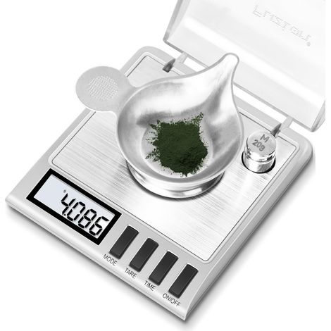 50g/001g, Compacte Zak Schaal met 20g Kalibratie Gewicht, Sieraden en Gem Schaal, Mg Schaal voor Poeder Geneeskunde, Herladen, Inclusief Schep, Poeder Pan en Pincet (1/4)