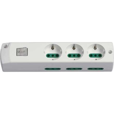 00437.Nc.B Enchufe múltiple 3P30+6P17/11+Int. Blanco