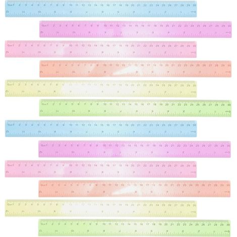 Toddmomy Lot de 12 règles en plastique transparent et coloré pour (1/5)