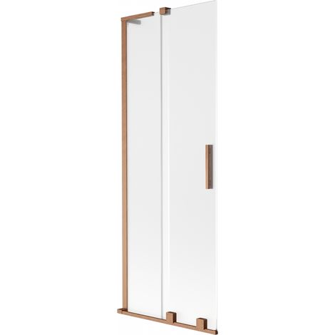 Mexen Velar L paroi de baignoire coulissante 2 battants 75 x 150 cm, givre, cuivre brossé - 896-075-003-31-65 (1/2)