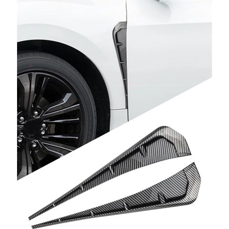 Stück Autoaufkleber, Flügeldekorationsaufkleber, Exterieur-Tuning, seitliche Flügellüftungsschlitze, Tuningzubehör (Kohlefaser) (1/5)