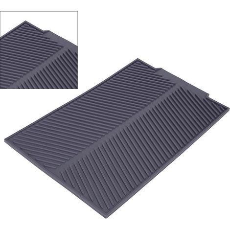 Bonde rectangulaire tapis séchage vaisselle coussin chaleur dérapant résistant plateau en silicone gris résistant (1/5)