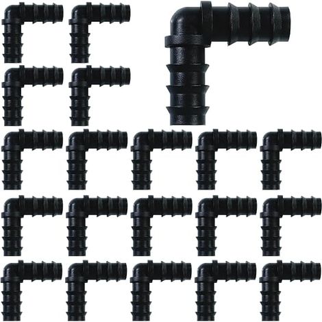 20PCS Tuyau Goutte à Goutte Connecteurs de Tuyaux en Plastique 16mm Coude (1/5)