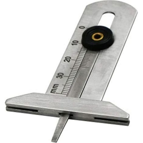 Reifenprofiltiefenmesser aus Edelstahl, Reifentiefenmesser, Reifensicherheitslineal, Reifenprofilmesser 0–30 mm für Auto und Motorrad – Crezuo