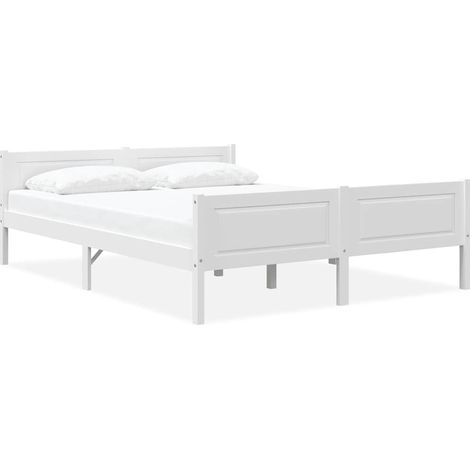Cadre de lit sans matelas bois massif de pin blanc 140x200 cm