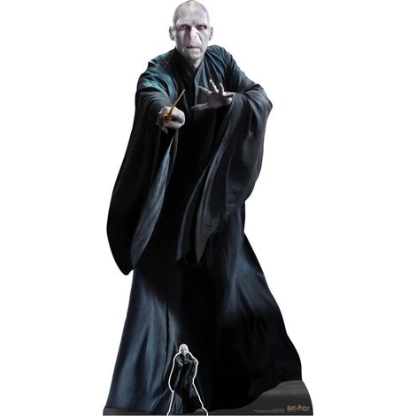 Figurine en carton  Lord Voldemort en habit de sorcier avec sa baguette magique Film Harry Potter 184 CM (1/5)