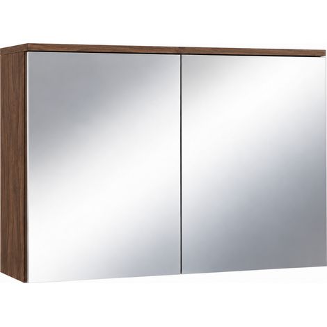 Badplaats Specchio Contenitore Toledo 80 x 20 x 60 cm - Noce Marrone - Colonna Bagno (1/4)
