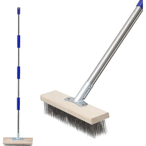 Metal Foam Remover Mop with Handle 190cm Heavy Duty Cleaning Brush with Long Handle for Rough Surfaces, Concrete Floors, Patio, Garden, Garage (1/5)