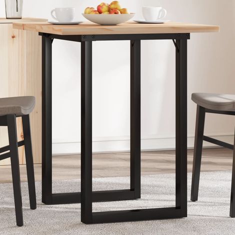 Esstisch O-Gestell 70x70x75,5 cm Massivholz Kiefer & Stahl