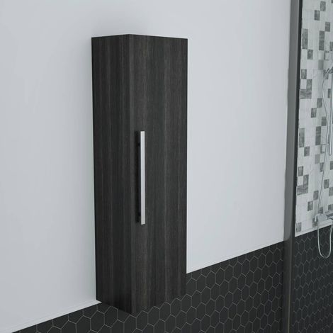 1200mm Grey High Cabinet Wall Mounted Cupboard Tall Bathroom Storage Unit
