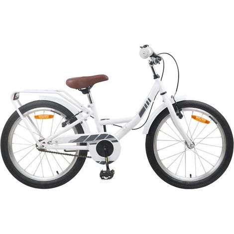 Vélo enfant 18 pouces, convient aux enfants de 5 à 7 ans, blanc.
