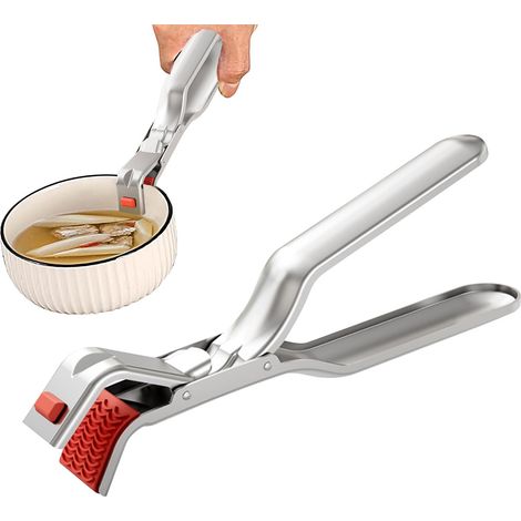 Pinces En Acier Inoxydable Pour Plats Chauds - Conception Ergonomique Antidérapante - Anti-brûlure - Pince Multifonction Pour Micro-ondes, Four, Airfryer, Cuiseur Vapeur, Casseroles Et Bols - Pour Une (1/5)