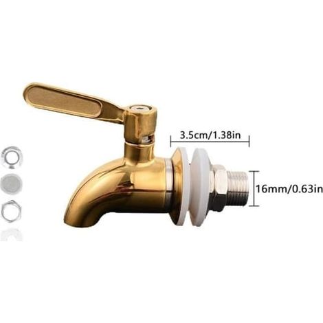 SABIR-Robinet de cuisine, robinet à boissons en acier inoxydable, 12 mm ou 16 mm, pour boissons, vin, fût, robinet d'eau - Type 03 (1/4)