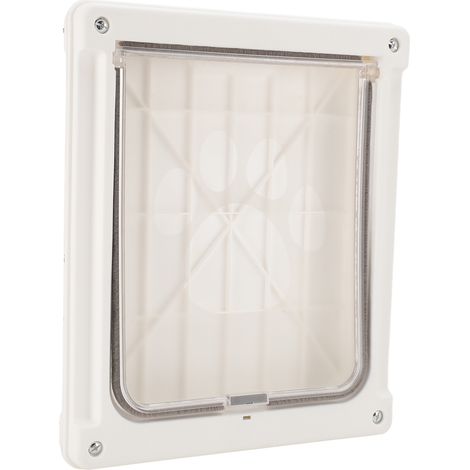 Porte pour animaux de compagnie silencieuse à double sens, résistante aux intempéries, pour intérieur et extérieur, pour chat ou chien, compatible avec les cages et enclos pour animaux de compagnie. (1/5)