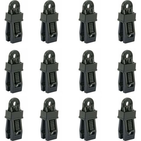 Lot de 12 pinces à bâche robustes, clip pour tente extérieure pour maintenir la bâche, le pare-soleil de voiture, la piscine