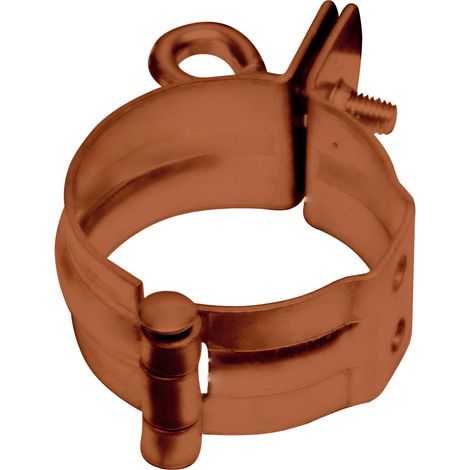 INEFA Collier pour montage par vis, PVC acier plastifié, Fixation pour tuyau de descente, Accessoires pour gouttières - 50mm, 1 pièce, brun