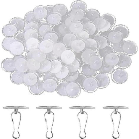 Lot de 80 Removable transparent mur cintre autocollant crochets de plafond pour suspendu adhésif crochets de plafond (1/5)