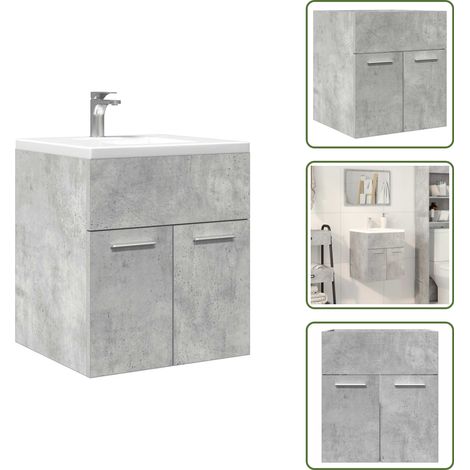 Armoire de lavabo de salle de bain gris béton 41x38,5x46 cm - Meuble Lavabo De Salle De Bain - Meubles Lavabo De Salle De Bain - Placard Lavabo De Salle De Bain - Meuble Lavabo