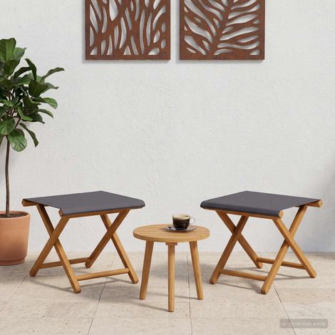 Lettino 2 pcs Legno di Eucalipto Massello Grigio vidaXL
