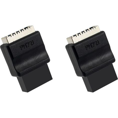 Il s'agit d'un adaptateur USB 2.0 9 broches mâle vers femelle Type-E adapté aux connecteurs d'interface Type-E des cartes mères.