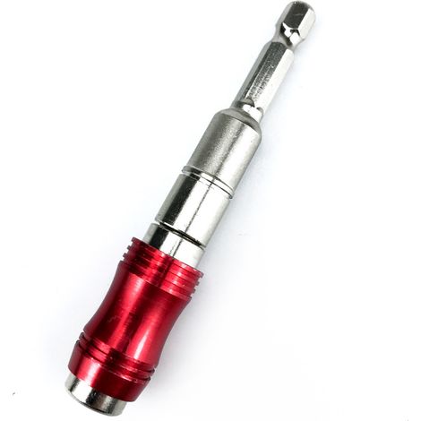 Rouge Argent Rallonge multi-angles pour tournevis, adaptateur étendu, tournevis électrique magnétique puissant, poignée hexagonale, rallonge à verrouillage rapide. (1/5)