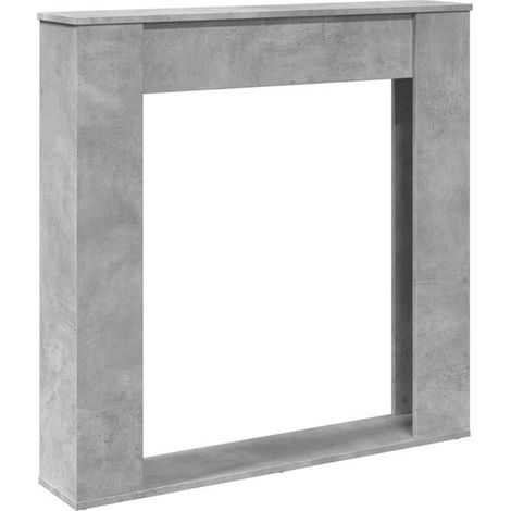 Manteau de cheminée gris béton, 100 x 20 x 100 cm, bois d'ingénierie (1/5)