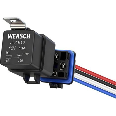 Kit de relais étanche, 12 V 40 A, 4 broches SPST, fils de cuivre étamé 12 AWG, relais automobile robuste pour voiture, bateau (1) (1/5)