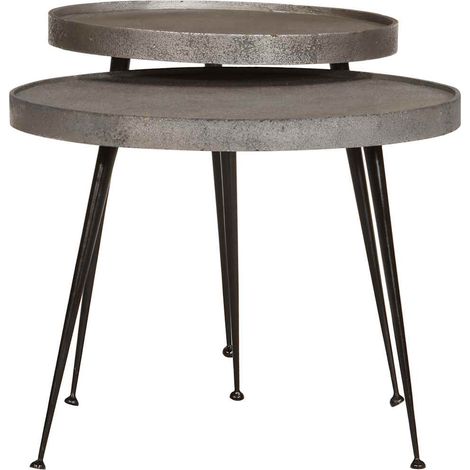 Maison Exclusive - Couchtisch 2 Stk. Silbern Holzwerkstoff