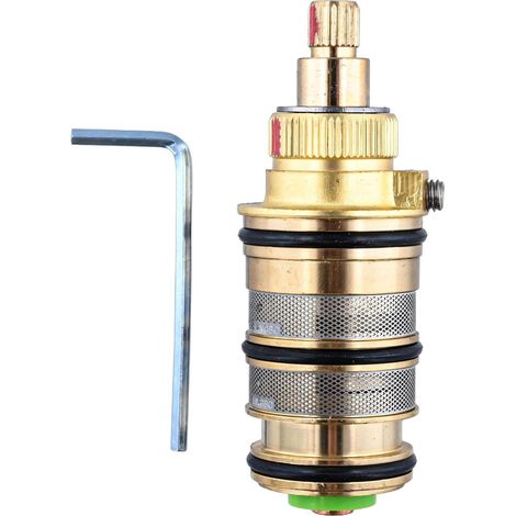 Cartouche thermostatique pour mitigeur de douche en laiton doré (1/5)