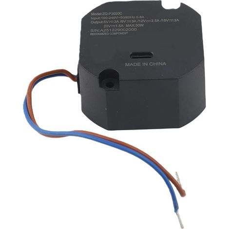 Adaptateur secteur mural USB-C 30 W, chargeur PD compact pour tablettes et appareils, avec boîtier en alliage d'aluminium, compatible avec les boîtiers de 86 mm x 86 mm. (1/4)