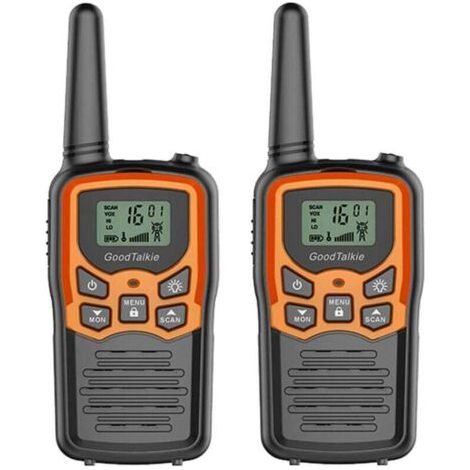 Talkie-walkie longue portée - Randonnée, camping, usage domestique - Pack de 2 (orange) - Communication fiable et portable pour toutes activités (1/4)