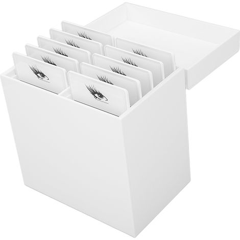 Boîte de rangement pour faux cils en acrylique, 10 compartiments, nettoyage aux ultraviolets, anti-poussière, organisateur de rangement pour faux cils (1/5)
